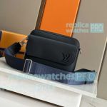 Copy L--V Black Leather Fastline Messenger Bag 